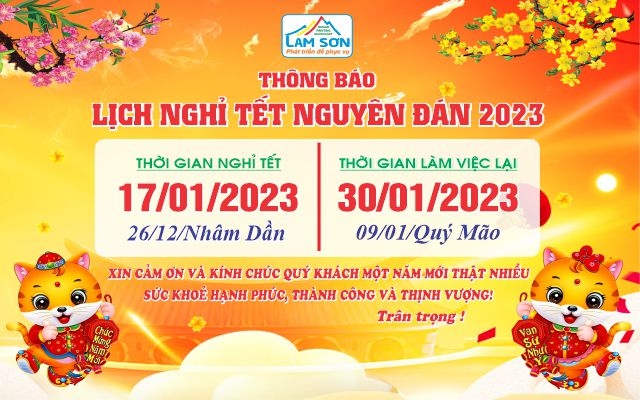Thông báo nghỉ Tết Nguyên Đán Quý Mão 2023