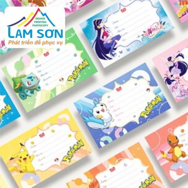 Mẫu nhãn vở cho bé